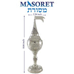 Havdalah Spice Besamim Holder 8.6 Inches, Round Shape Besamin Spices Box Tower with Jerusalem Flag Decoration - color: Besamim Holder 1