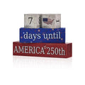 Smile Patriotic 250th Anniversary Countdown Calendar - Wooden Blocks Decor with Days Until Sign, 4th of July & Memorial Day Tiered Tray Decor, American Holiday Home Decor - style: Countdown