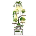 Indoor Plant Stand with Grow Light, 8-Tier U-Shaped Space-Saving Corner Plant Stand, Multi-Size Metal Plant Rack for Home and Balcony Decor