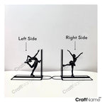 Ballet Girl Metal Bookends, Book Ends for Shelves, Office Desk, Cookbook Stand, CD Holder, Magazine Holder for Office Organization, Housewarming Gifts New Home - color: Ballet Design 02