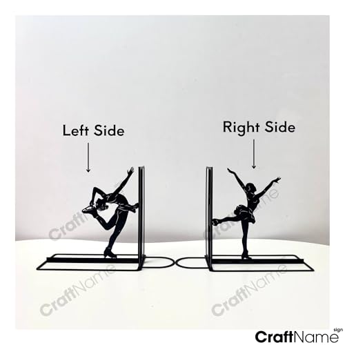 Ballet Girl Metal Bookends, Book Ends for Shelves, Office Desk, Cookbook Stand, CD Holder, Magazine Holder for Office Organization, Housewarming Gifts New Home - color: Ballet Design 02
