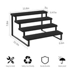 YINMIT Wooden Display Riser Stand, Tiered Perfume and Cologne Organizer Stand, 4 Tier Spice Rack Organizer, Rustic Display Shelf for Candles (4 Tier,2Pack,Black) - color: 4 Tier,2Pack,Black