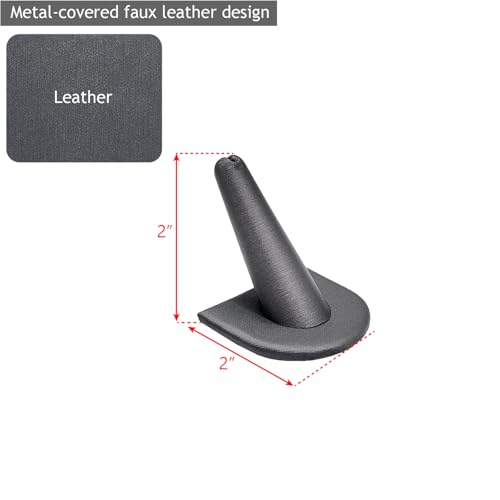 MOOCA 6 Pcs Set Finger Ring Stand Jewelry Display Holder Showcase Ring Display Drawer Leatherette Storage Jewelry Stands for Shows, Metal Steel Gray Faux Leather, 2" W x 2" H - color: Steel Gray