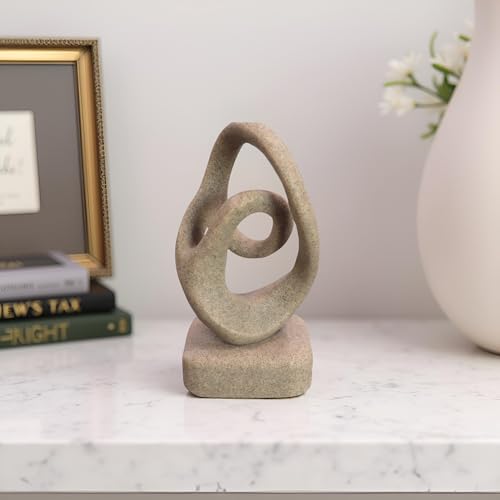 Abstract Modern Ribbon Decorative Sculpture, Knot Sculptures,Home Decor,Coffee Table Statues,Dining Living Room Desk Decor,Shelf Decoration (Beige-B) - color: Beige-b
