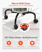 VEVOR Greeting Cards Display Rack, 32 Pockets Rotating Postcard Brochure Display Stand, 360° Spinning Card Display Rack with Sign Holder & 4 Wheels (2 Lockable) for Exhibitions Office Trade Show