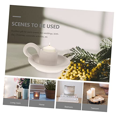 GARVALON 2pcs Stylish Decorative Candleholder Minimalist Ceramic Candle Stands for Home Decor Weddings and Events Elegant for Table Centerpieces