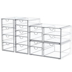 caktraie Makeup Organizer Storage With 16 Drawers, 4 Pcs Desktop Office Supplies, Desk Organizers, Clear Accessories, Dustproof Storage Drawer and for Make Up, Jewelry, Pen, Stationary - size: 16 Drawers