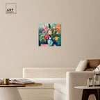 Art Remedy Vase Of Tropical Flowers Gallery Wrapped Flowers In Vase Paintings, 24" x 24", Gallery Wrapped - color: Gallery Wrapped, size: 24"L x 24"W