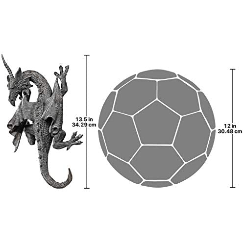 Design Toscano Horned Dragon of Devonshire Wall Sculpture 13 Inch, Single