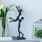 Sziqiqi Iron Sculpture Metal Statue for Couples Modern Decorative Figurine Romantic Sculptures Ornament Gift for Her Him Wedding Girlfriend Wife Abstract Home Table Decor - style: Couple Lift