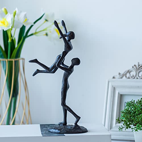 Sziqiqi Iron Sculpture Metal Statue for Couples Modern Decorative Figurine Romantic Sculptures Ornament Gift for Her Him Wedding Girlfriend Wife Abstract Home Table Decor - style: Couple Lift