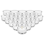 Juvale Glass Votive Candle Holders - Fits Standard Tealight Candles - Short Tealight Holders - Pack of 24, 1.9 in Dia x 1.0 in H