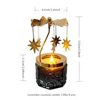 kingnero Lavender Scented Candle Carousel Rotary Candle Holder Spinning Tea Light Birthday Gifts for Women, Mom, Wife, Girlfriend, Sister, Female Friends, (North Star) - color: North Star