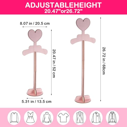 Alipis Child T Shirt Display: Wood Stand Shirt Rack - Portable Hanging Black - Baby Clothes Hanger Rack for Clothing Garment Retail Vendor - color: Pink