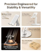 COOPER 360° Stand, [Gift Family Pack], Rotating Cell Phone Stand for Desk, Cell Phone Holder for Desk, iPhone Stand Holder, Sturdy Metal Base, Fits Samsung, Android Smartphones, (Cream White, 2-Pack) - color: x2 Pack - All White