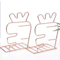 Creative Minimalist Style Bookends Metal Adjustable Books Holder Stand Book Rack Desk Bookend - Carrot, Rose Gold - color: Carrot, Rose Gold