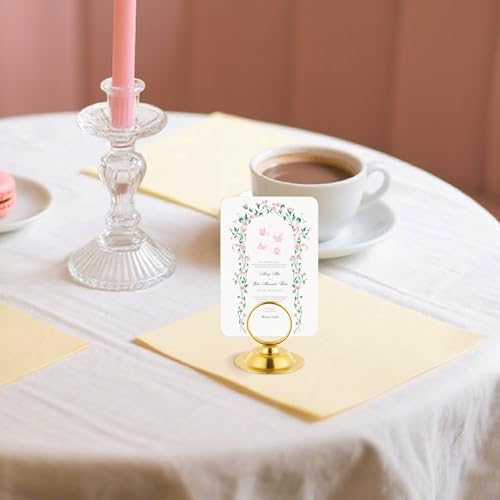 Urban Deco 16 PK Table Card Holder Place Card Holders Steel Card Holders for Photos, Food Signs, Memo Notes, Weddings, Restaurants, Birthday（Gold） - color: Gold