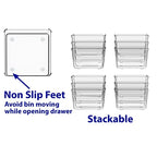 Simple Houseware Clear Drawer Organizer for Office Bin Desk Storage, 3.25"x 3.25", 12 Packs - size: Small Size