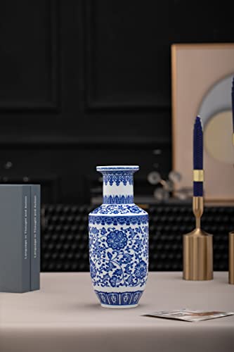 Blue and White Vase, Blue Vase, Chinoiserie Vase, Ginger Jar Vase for Home Decor, Porcelain Decor,10" H - size: BlueA 10"H