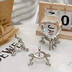 5 Pcs 2.75in Alloy Metal Crystal Ball Stand - Silver Display Sphere Holder for Spheres & Rock - Crystal Holder Stands with Display Function - color: Silver_Large-5pcs