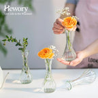 Hewory Glass Bud Vase Set of 12 Small Vases for Flowers, Clear Bud Vases in Bulk, Cute Glass Vases for Centerpieces, Mini Floral Vase for Wedding, Events, Home Decor, Table Centerpiece
