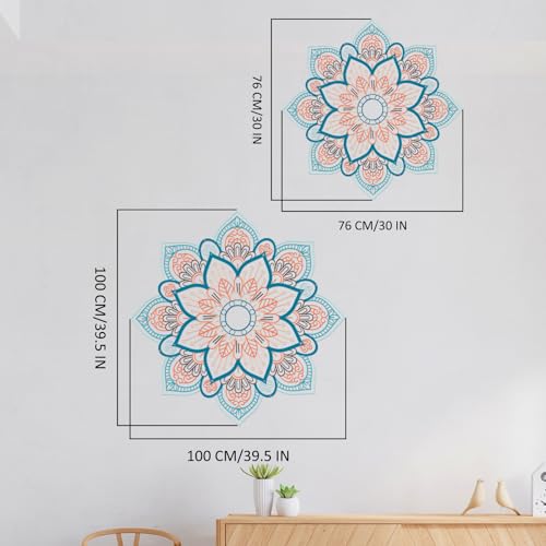 ruelen Mandala Wall Art Colorful Metal Flower Wall Decor 3D Floral Art 30'' Gold Art Wall Decor Modern Farmhouse Wall Hanging Decor for Living Room, Bathroom,Bedroom, Kitchen,Office (Blue) - color: Blue, size: 30"L x 30"W