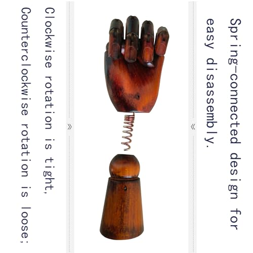 yangjietf Hand Model,Drawing Mannequin,Wooden Hand,Wooden Mannequin,Articulated Fingers,Hand Model for Drawing, Female_Left with arm 3.3 in Antique Finish - color: Female_l With Arm 3.3in Antique Finish