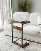 Small End Tables, Nightstand Set of 2, C Shaped Couch Side Table, Sofa TV Tray Table, Night Stand, Nightstands for Bedroom, Bedside, Living Room ET-YB-BRW2 - color: Rustic Brown