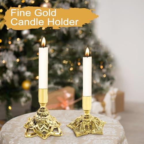 Candlestick Holders,Taper Candle Holder for Candlesticks Gold Plated Candle Metal Stick Candle Holders for Fireplace,Party, Dining,Wedding Decor,Fits 3/4 inch Thick Candle(Set of 6Pcs) - color: Gold, size: 3 set (6 pcs)