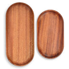 6 Pack Solid Wood Serving Platters and Trays of Natural Wood with Edge,Rectangular Avoid Sliding and Spilling Food (Walnut Trays x 6Pack) - color: Walnut Trays X 6pack