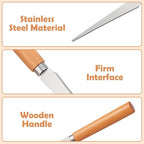 COHEALI 6Pcs Pottery Sculpting Tools Set - Professional Clay Carving Knives with Stainless Steel Blades - Detailing & Trimming Tool for Ceramics, Polymer Clay, DIY Modeling & Woodworking