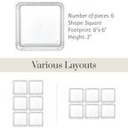 STORi SimpleSort 6-Piece Stackable Clear Drawer Organizer Set | 6" x 6" x 2" Square Trays | Small Makeup Vanity Storage Bins and Office Desk Drawer Dividers | Made in USA - size: 6x6x2"