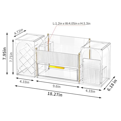 INVSSENE Stackable Makeup Organizer Countertop, Storage Perfume Skincare Cosmetic Lipstick Face Mask Makeup Brush Palettes, Ideal for Vanity Bathroom Counter - color: 3516 Clear