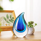 Yao Yuan Hand-Blown Murano-Style Glass Sculpture Decor Statue and Figurine - Wonderful Gift, Blue - color: Blue