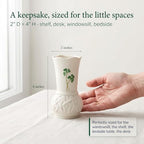 Belleek Durrow 4 Inch Shamrock Vase - Handcrafted Fine Parian China Irish Decor - White Flower Vase, 2" D x 4" H