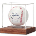 JupDec Baseball Display Case - Clear Cube Baseball Holder with Wooden Base, Autograph Stand Box for Single Ball, Acacia Wood, Brown, 1 Pack - size: 1 Pack