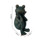 Meditation Frog Sculpture, 10" H 7.48" L Handcrafted Resin Zen Frog Statue, Suitable for Garden, Courtyard, Indoor and Outdoor Home Decoration