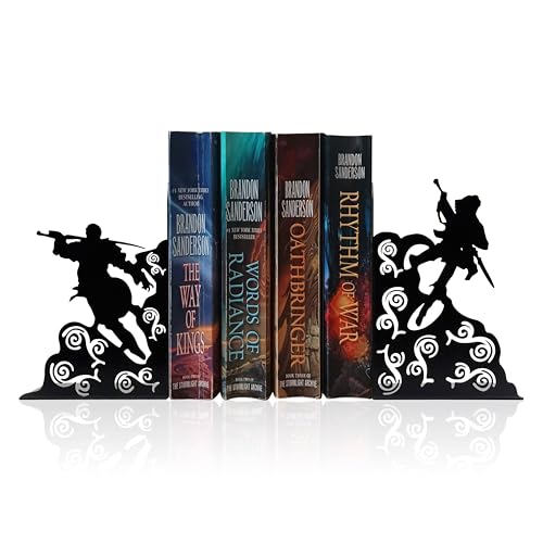 Fantasy Bookends – Unique Gift for Book Lovers or Fans, Sturdy Metal Bookends with Non-Slip Base