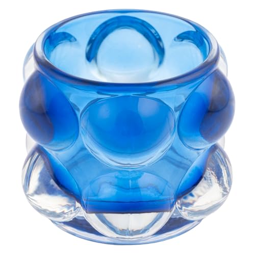 Karma, Lucia Hobnail Short Votive, Tea Lights Candle Holder, Glass Votive Candle Holders for Table Decorations, Baby Shower, Birthday Party, Weddings and Home Decor, Cobalt