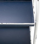 Creative Co-Op Heavily Distressed 3-Tier Metal Tray with White Frame & Rim, Navy - color: Navy