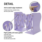 Adjustable Metal Bookends Heavy Duty for Shelves, 2 Dividers, Anti-Slip Design Expandable Book Ends for Desk, Office(Purple, 19 inches Max) - color: Purple