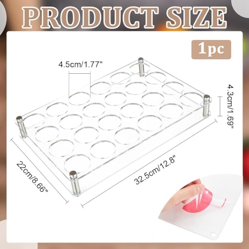 NBEADS 24 Shot Glass Tray Holder, Clear Bar Acrylic Shot Glasses Holders Wine Cup Serving Tray Cups Organizer Shot Glass Display for Party Bar Club, Hole: 1.7 Inch - color: Clear