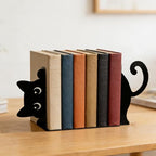 Peeping Cat Metal Bookends, Funny Bookends for Shelves Decorative, Home Office Desk Cute Book Ends Reading Bookshelf Decor for Cat Lovers, Book Lovers Gift - style: Peeping Cat