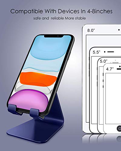 CreaDream Cell Phone Stand, Cradle, Holder,Aluminum Desktop Stand Compatible with Switch, All Smart Phone, iPhone 11 Pro Xs Max Xr X Se 8 7 6 6s Plus SE 5 5s-Navy Blue - color: Navy Blue