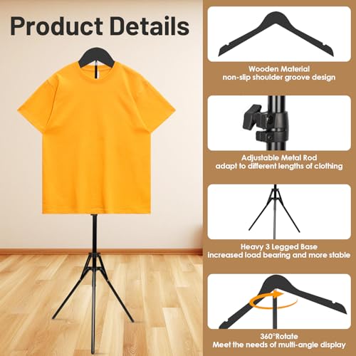 Adjustable Shirt Display Stand 32-63 Inch, Foldable Clothing Display Stand for Retail Vendors, T Shirt Mannequin Torso, Steamer Rack Stand for Dress Clothes Garment - size: 1 PACK