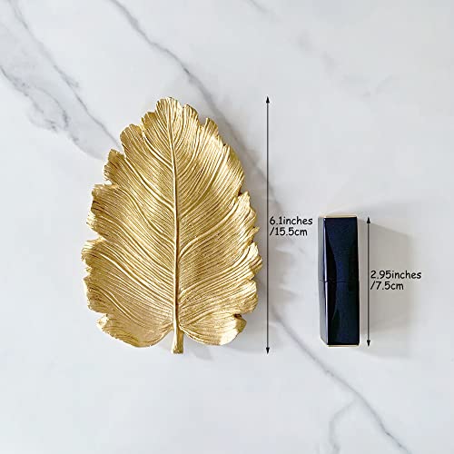 Jewelry Dish, Resin Small Leaf Shaped Ring Holder Jewelry Organizer, Trinket Dish Mini Tray for Christmas Birthday Wedding Gifts - color: Elm Leaf