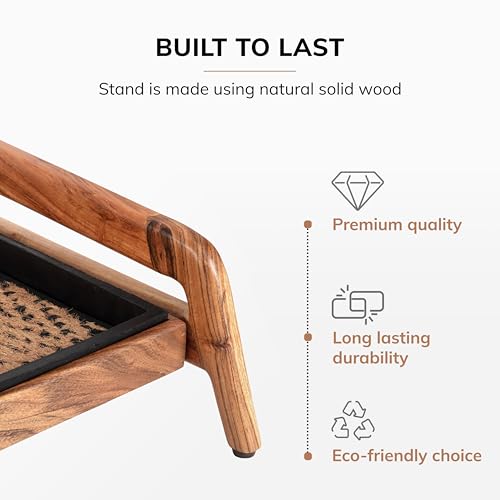 Anji Mountain Heavy Duty Waterproof Wooden Shoe Storage Mat Organizer/Boot Storage Tray Multi Use for Entryway with Coir, Tan and Black Insert, 1 Tier, Fits 3 Pair (36.5" Wide) - color: Tan and Black, size: 1 Tier, Fits 3 Pair