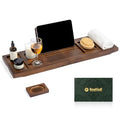 Bamboo Bathtub Tray, Bath Caddy with Wine Glass Holder, Phone Dock & Book Stand | Hands-Free Reading & Ultimate Spa Relaxation Experience-Brown - color: Modern Brown Bamboo