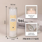 KONNI 2x8 Inch White Pillar Candles in Glass Set of 3, Devotional Prayer Candle, Unscented Religious Candles, 105 Hours Emergency Long Burning, Ideal for Memorials, Vigil, Blessing - color: White