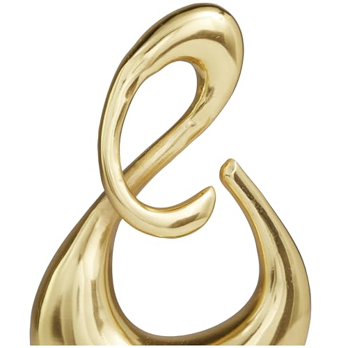 Deco 79 Aluminum Metal Abstract Decorative Sculpture Swirl Home Decor Statue, Accent Figurine 7" x 3" x 12", Gold - color: Gold, size: 7" x 3" x 12"